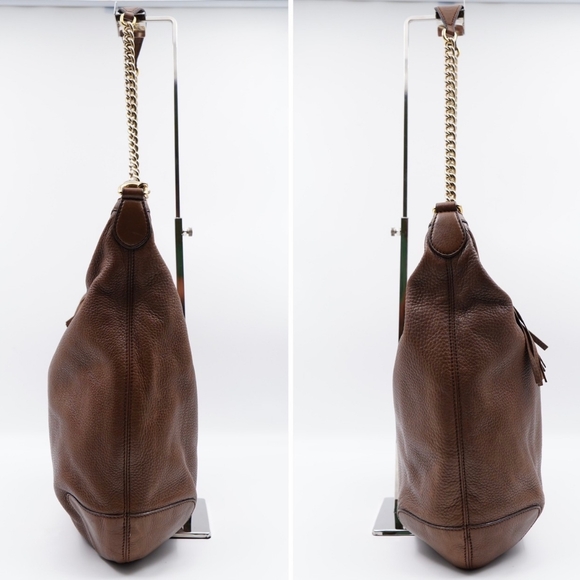 AX14❤️ GUCCI Cellarius Calfskin Soho Chain Hobo - Picture 5 of 13